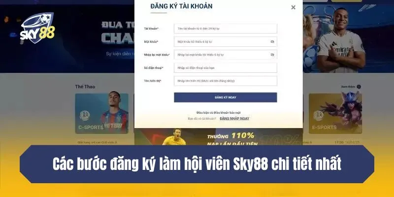Các bước đăng ký làm hội viên SKY88 chi tiết nhất